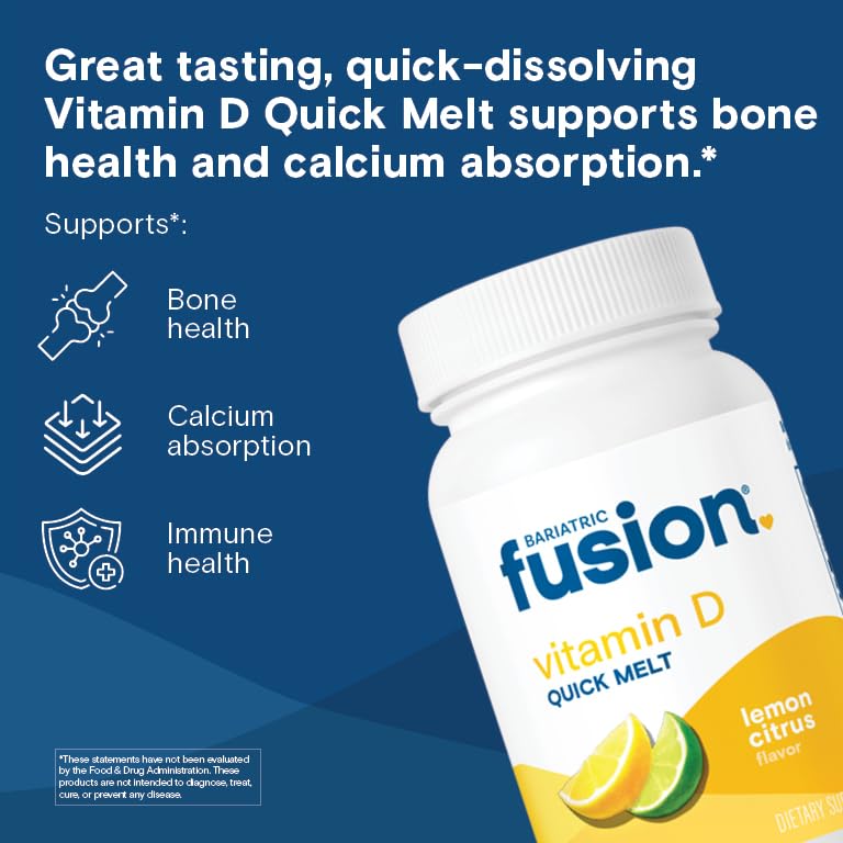 Bariatric Fusion Vitamine D3 5000 IU comprimés à dissoudre, comprimés sur une cuillère