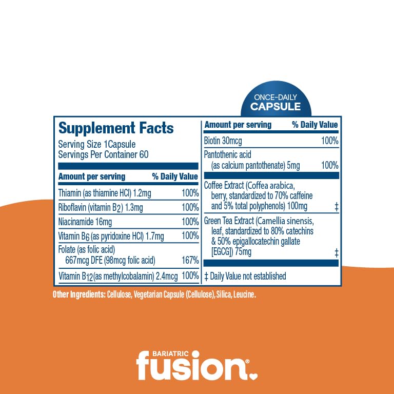 Bariatric Fusion Vitamines B Complex avec caféine naturelle