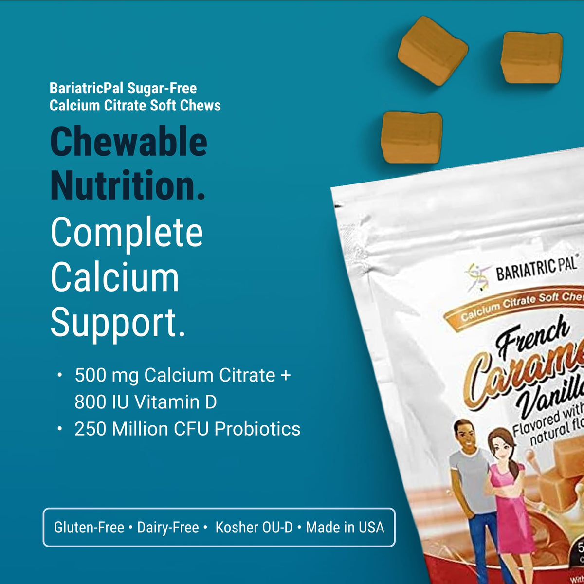 BariatricPal Bonbons Calcium Citrate 500mg vue de côté