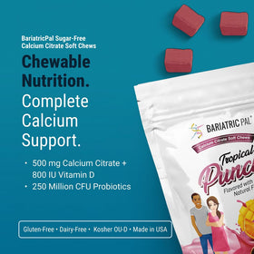 BariatricPal Chews Calcium Citrate 500mg bonbons au goût tropical