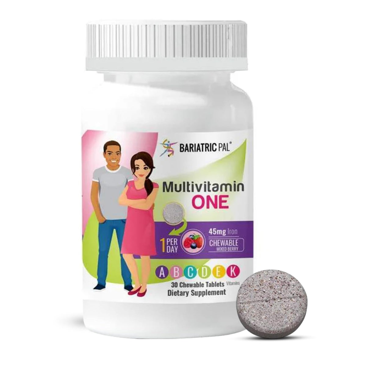 BariatricPal Multivitamin ONE comprimé à mâcher baies mélangées vue avant