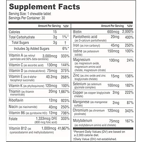 BariatricPal multivitamine mâchable sur une table
