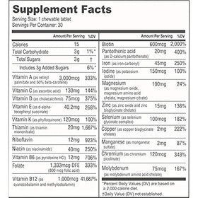 BariatricPal multivitamine mâchable sur une table