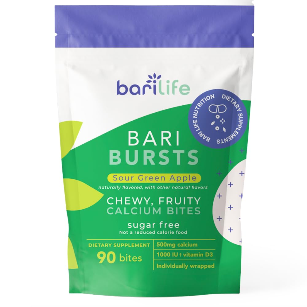 BariBurst de Bari Life bouchées au calcium citrate et vitamine D3, emballage individuel