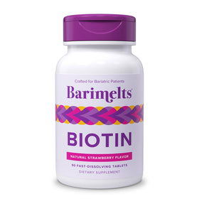 BariMelts Biotin 5000 mcg 90 comprimés en boîte vue de face
