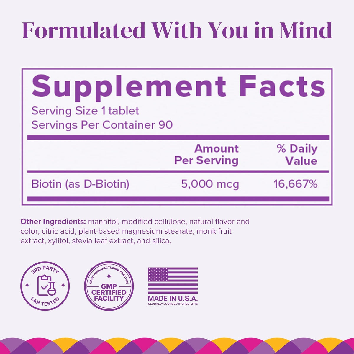 BariMelts Biotine 5000 mcg comprimés emballage