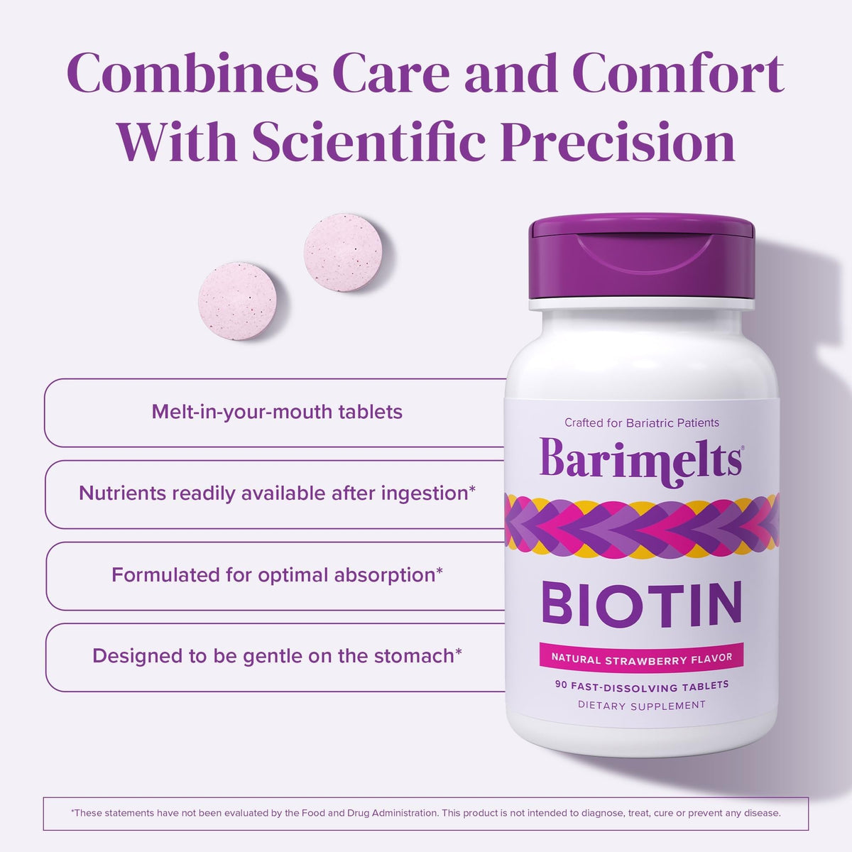 BariMelts Biotine comprimés avec un verre d'eau