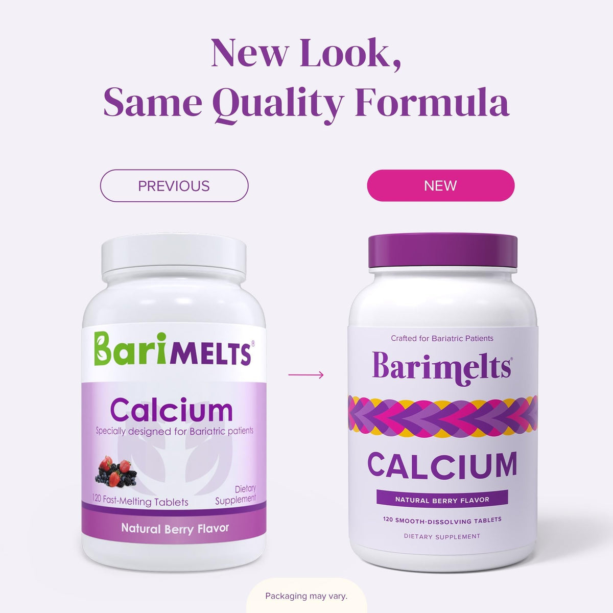 BariMelts Calcium avec un verre d'eau pour la prise