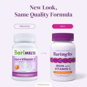 BariMelts Complément de Fer, arrière du produit avec informations nutritionnelles