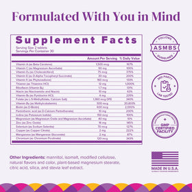 BariMelts Multivitamin 120 comprimés sur fond blanc