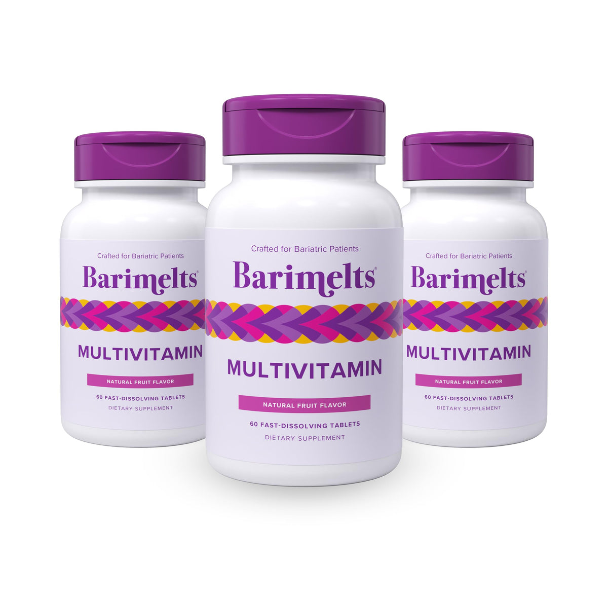 BariMelts Multivitamine 180 comprimés en emballage avant avec fruits nature
