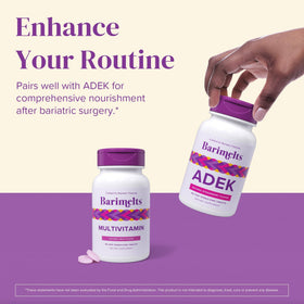 BariMelts Multivitamine avec un verre d'eau