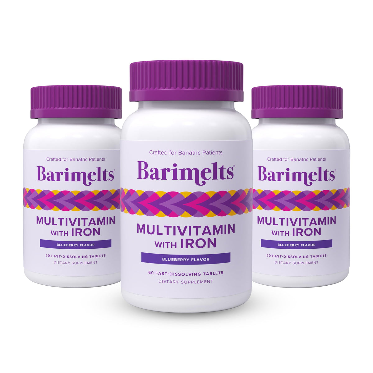 BariMelts Multivitamines 180 comprimés saveur myrtille avant vue