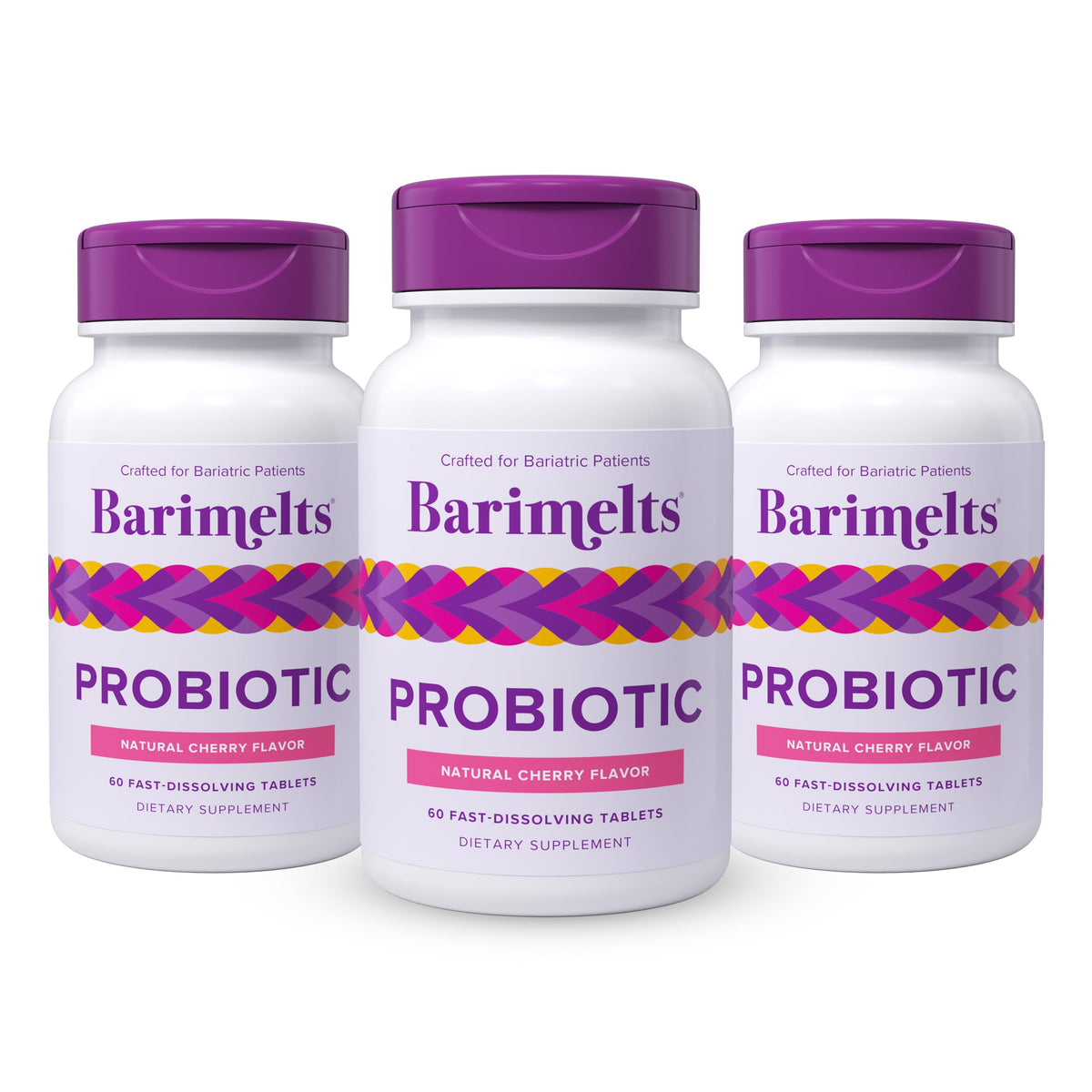 BariMelts Probiotiques 5 Milliards CFU 180 Comprimés Saveur Cerise - vue avant
