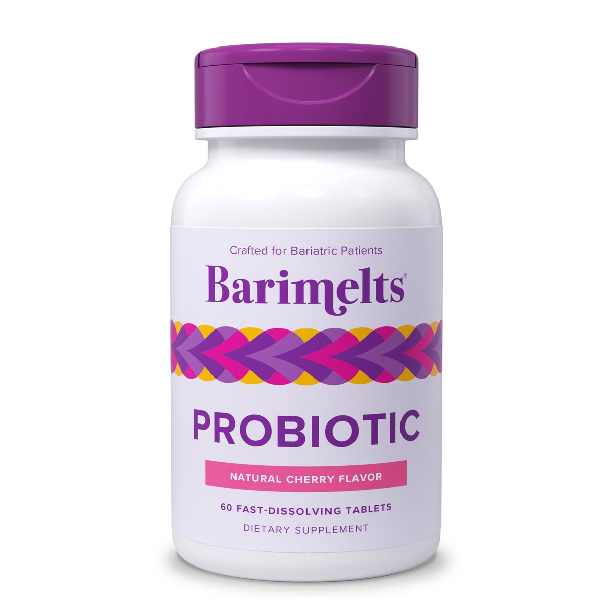 BariMelts Probiotiques 60 comprimés saveur cerise naturelle vue de face