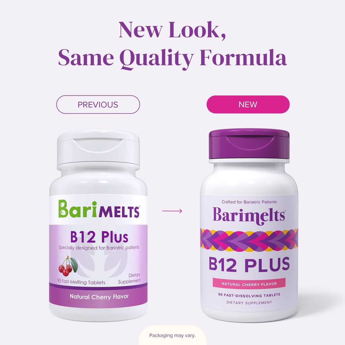 BariMelts Vitamine B12 Plus, vue de l'arrière du produit