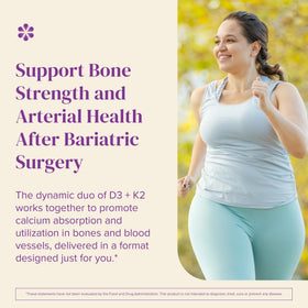 BariMelts Vitamine D3 & K2 comprimés avec un verre d'eau
