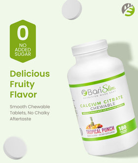 BariSlim Calcium Citrate 500mg comprimés à mâcher, détail des comprimés