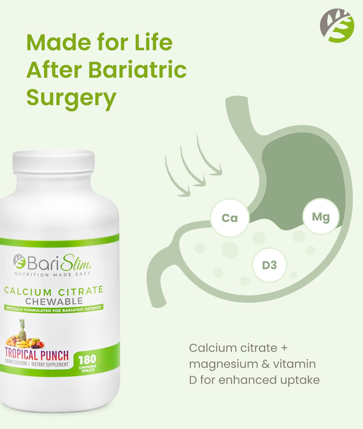 BariSlim Calcium Citrate 500mg comprimés à mâcher, prise en main
