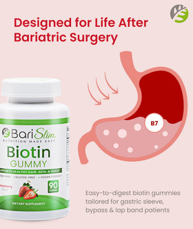 BariSlim Gummies Biotine 5000 mcg ingrédients sur l'emballage