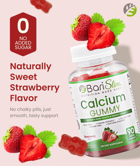BariSlim Gummies Calcium 500mg 90 Vegan Fraise texture