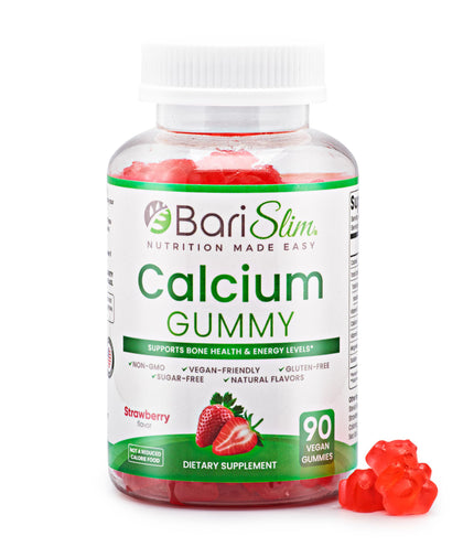BariSlim Gummies Calcium 500mg 90 Vegan Fraise vue de face