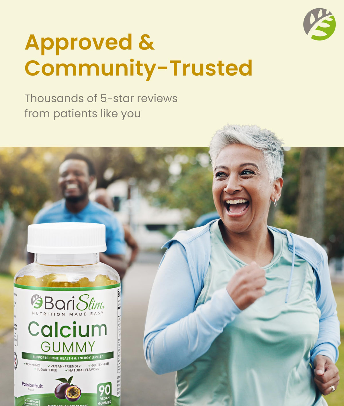 BariSlim Gummies Calcium 500mg, gummies dans une main