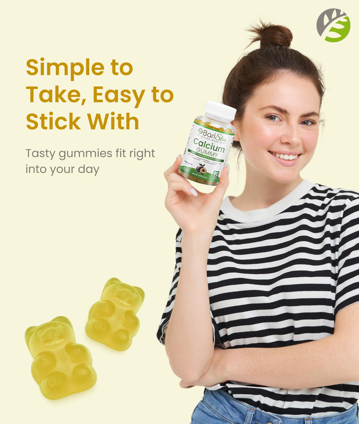 BariSlim Gummies Calcium 500mg, gummies sur une table
