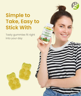 BariSlim Gummies Calcium Végétalien 500mg Pêche - gummies dans une main