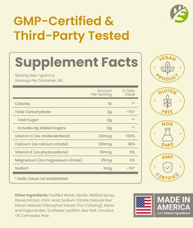 BariSlim Gummies Calcium Végétalien 500mg Pêche - vue arrière