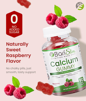 BariSlim Gummies Calcium Végétalien Framboise ingrédients sur l'étiquette