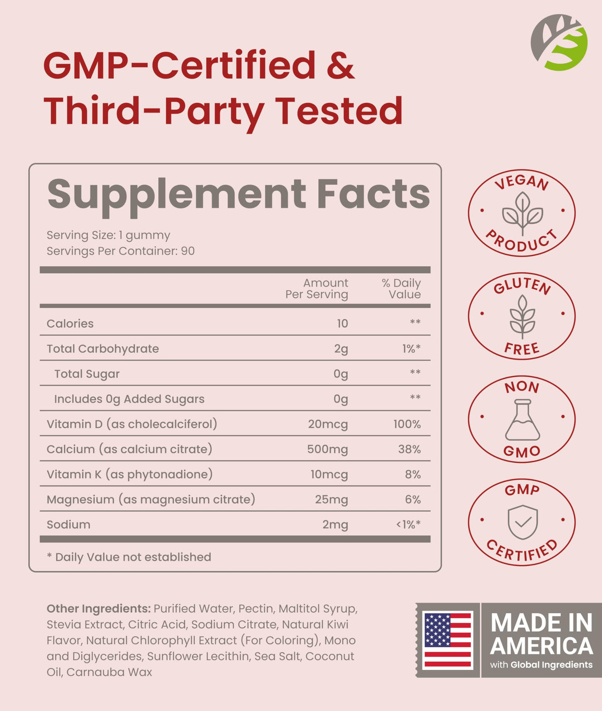 BariSlim Gummies Calcium Végétalien Framboise vue de près des gummies