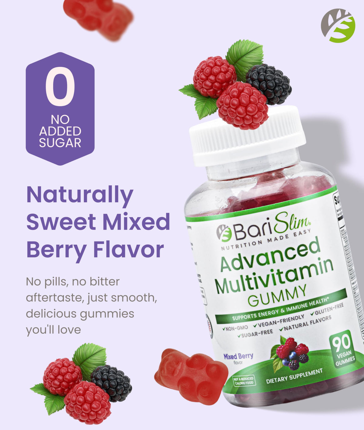 BariSlim Gummies dans une main, présentation de la taille