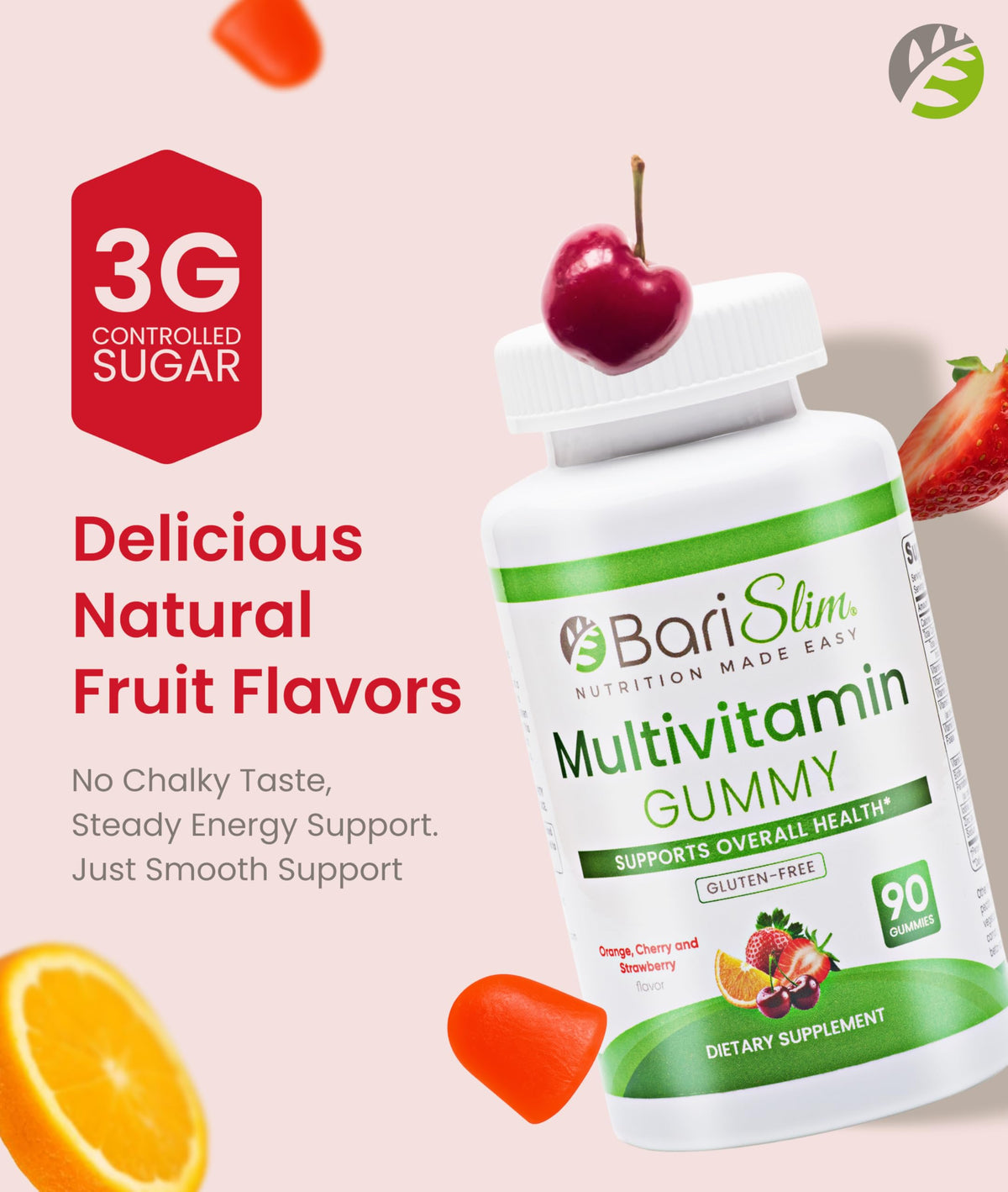 BariSlim Gummies Multivitamines 90 Chews en gros plan