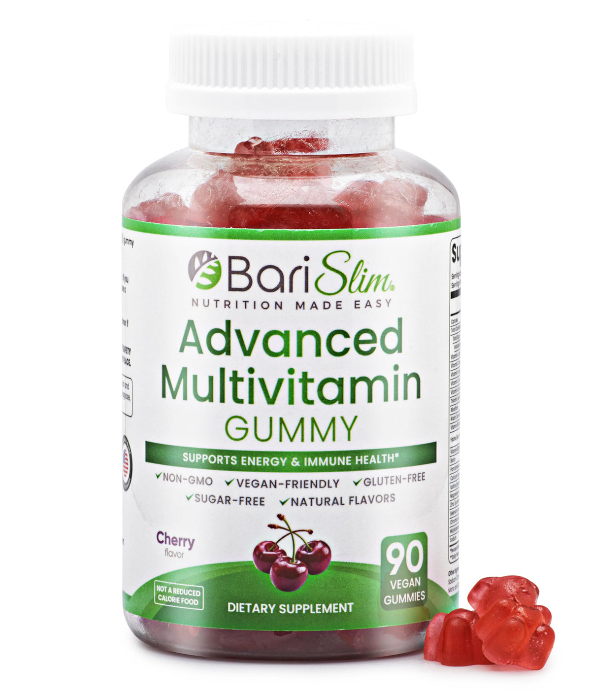 BariSlim Gummies Multivitamines Cerise 90 unités, vue de face