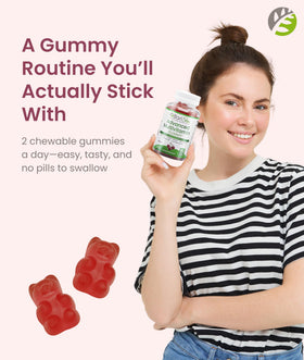 BariSlim Gummies Multivitamines Cerise, gummies dans une main