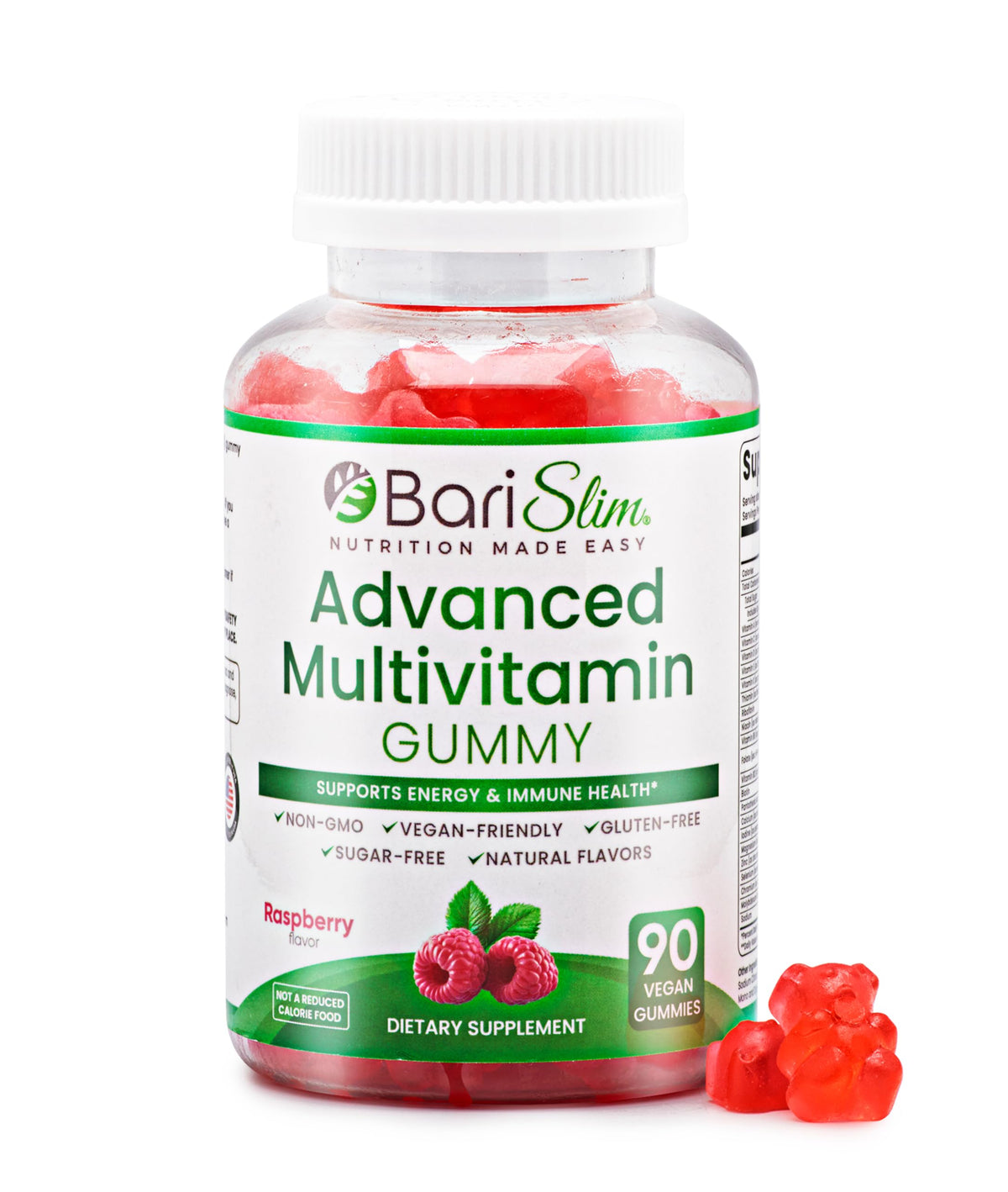 BariSlim Gummies Multivitamines Végétales Framboise pot de 90 unités