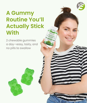 BariSlim Gummies Multivitamines Végétales Kiwi, gummies dans un bol