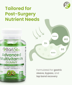 BariSlim Gummies Multivitamines Végétales Kiwi, gummies sur une table