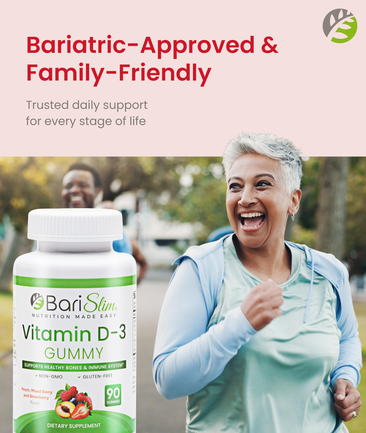 BariSlim Gummies Vitamin D-3 90 Chews opened bottle