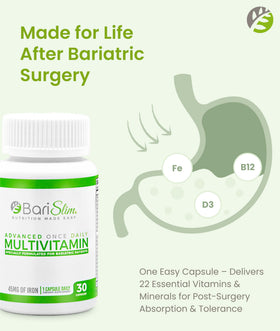 BariSlim Multivitamine Bariatique Avancée 30 capsules avec étiquette