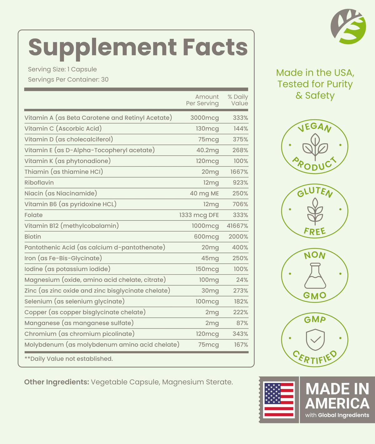 BariSlim Multivitamine Bariatique Avancée 30 capsules sur une table