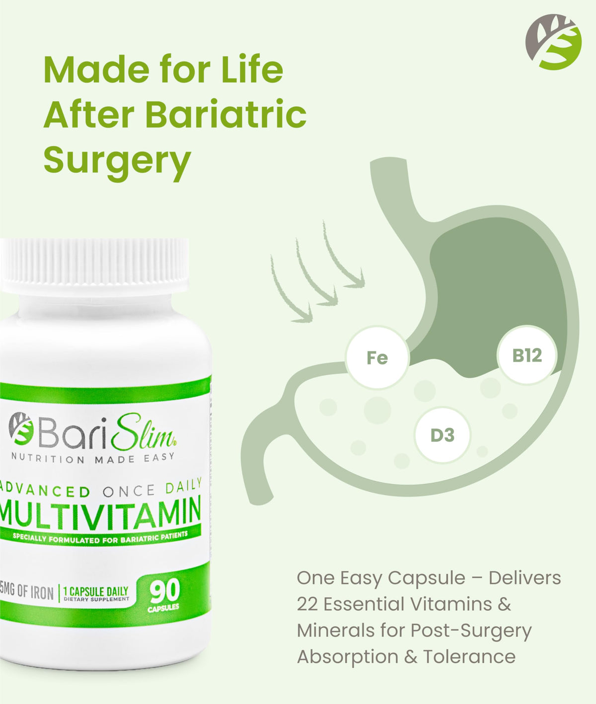 BariSlim Multivitamine Bariatrique Avancée vue de côté