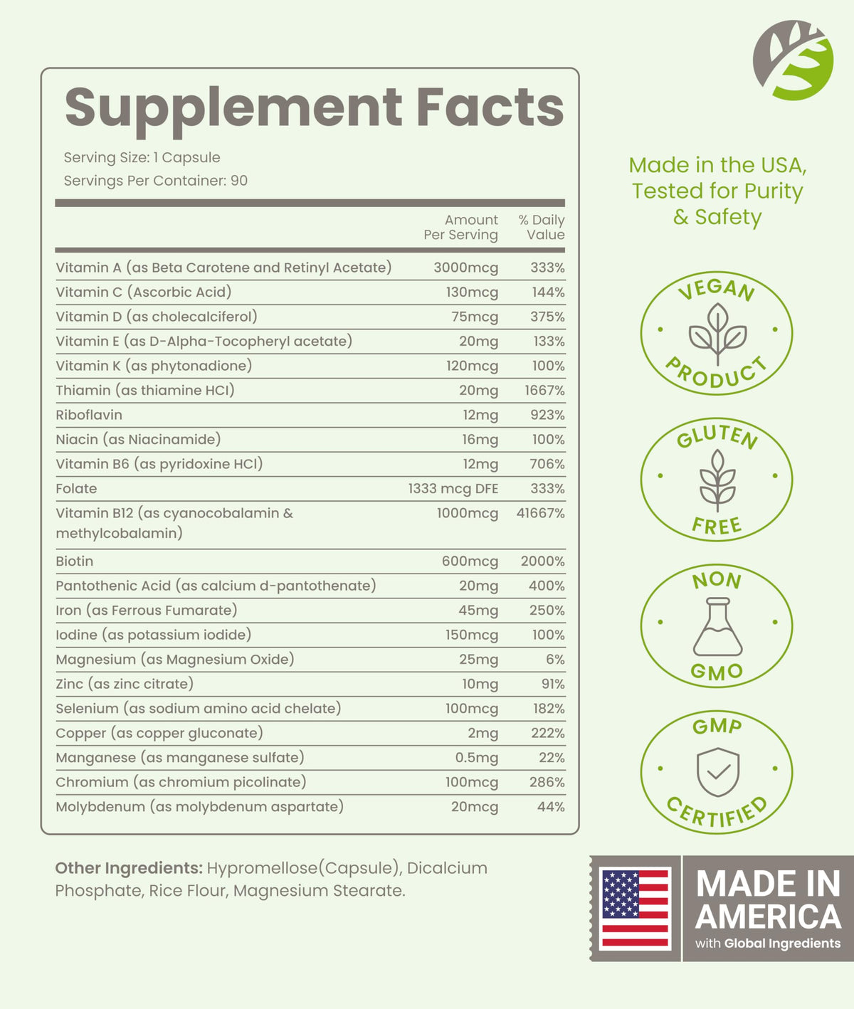 BariSlim Multivitamine Bariatrique avec un verre d'eau