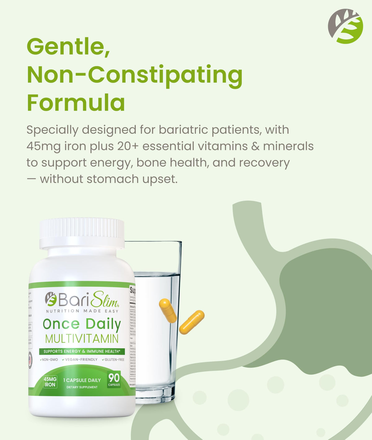 BariSlim Multivitamine Bariatrique capsule ouverte montrant son contenu