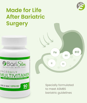 BariSlim Multivitamine Quotidienne avec Fer 60mg, dosage et ingrédients sur l'étiquette