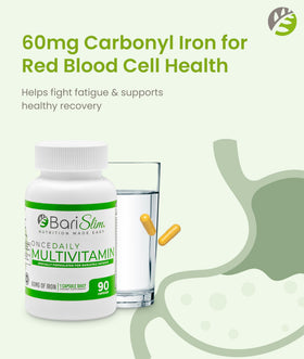 BariSlim Multivitamine Quotidienne avec Fer 60mg, vue de côté de la boîte