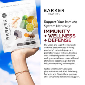 Barker Wellness Gummies, gros plan sur une gummy