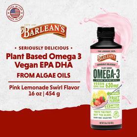 Barlean's Complément Alimentaire Omega 3 Vegan 630 mg EPA DHA cuillère de dosage