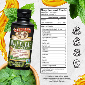 Barlean's Complexe de Feuille d'Olivier à la Menthe 240ml côté